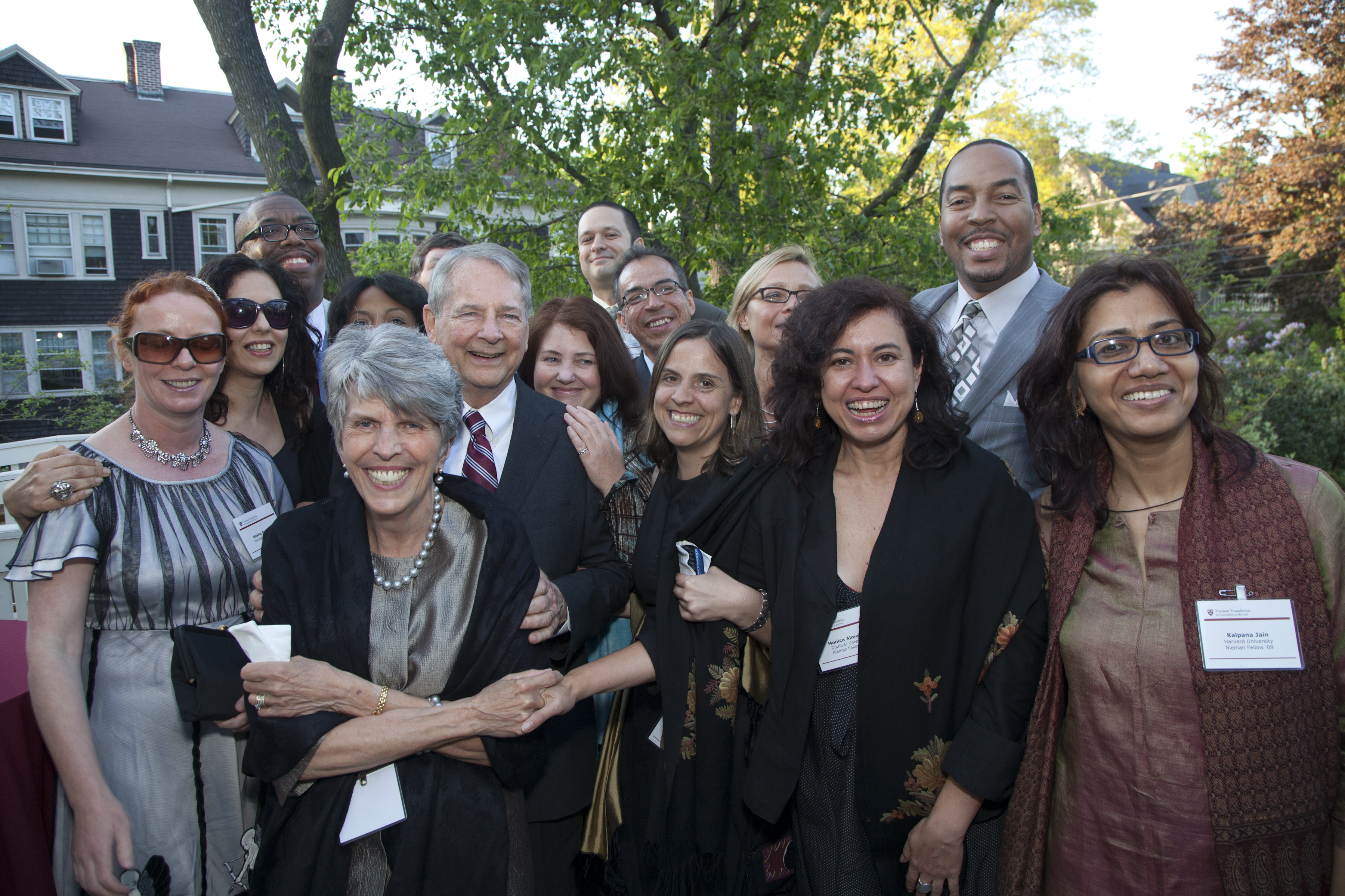 A group of smiling people