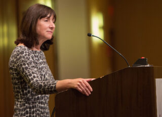 Jane Mayer accepts the 2013 I.F. Stone Medal for Journalistic Independence