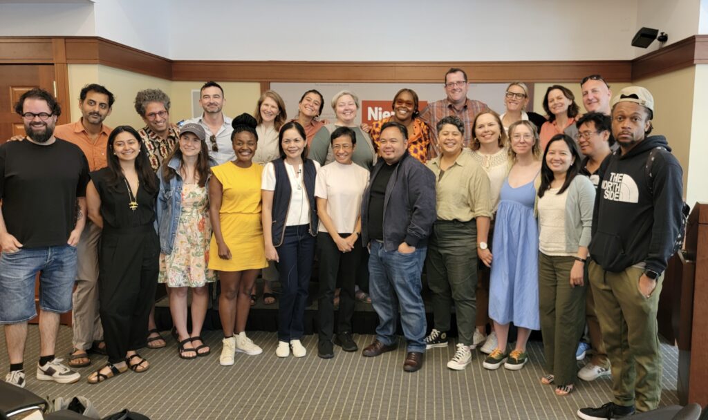 Maria Ressa and Glenda Gloria with Nieman Fellows at Lippmann House on May 22, 2024 