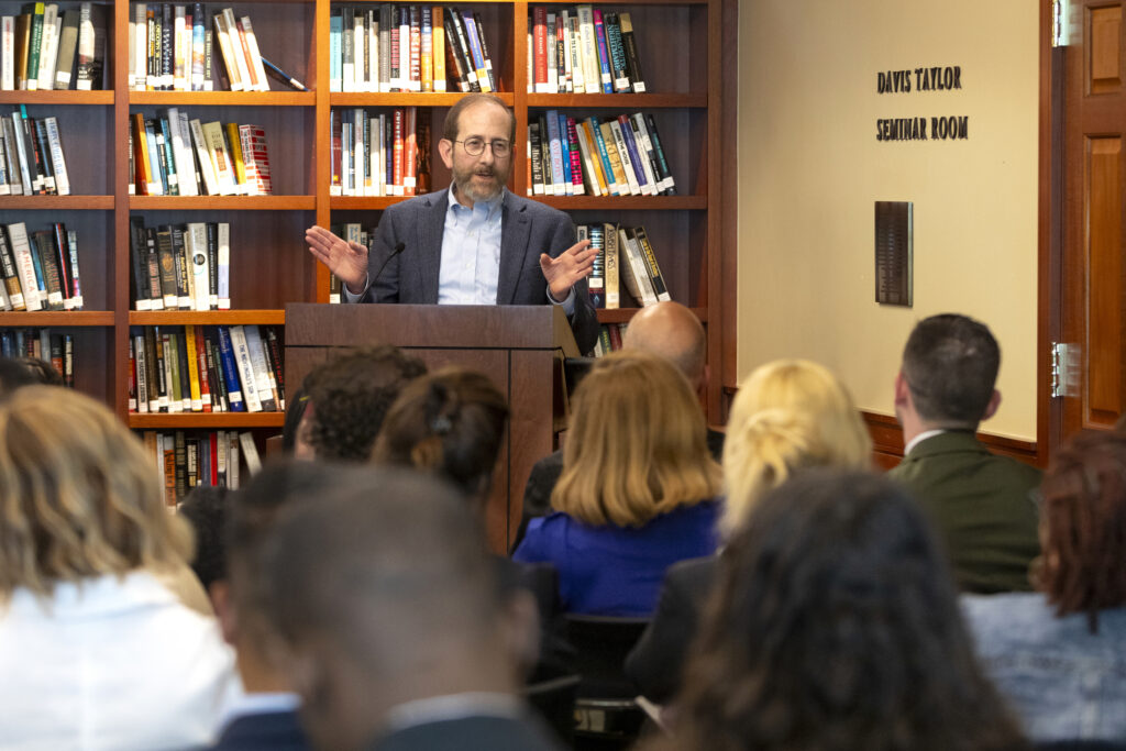 Harvard President Alan Garber at the Nieman Foundation