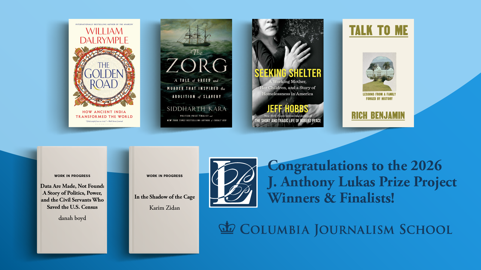 Image for danah boyd, Karim Zidan, Jeff Hobbs and William Dalrymple win the 2026 J. Anthony Lukas Prize Project Awards
