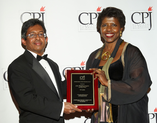 The award was presented to Tissa by Gwen Ifill, senior correspondent for "The PBS NewsHour."