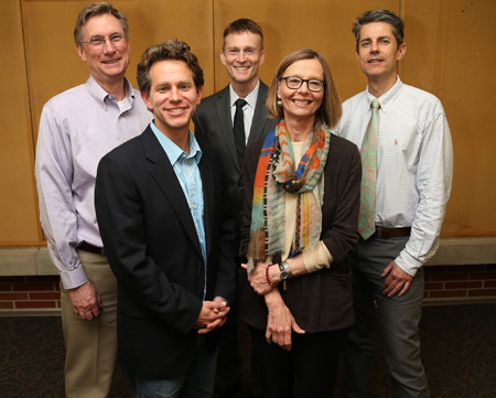 Among The Boston Globe staffers who shared the Pulitzer Prize are Nieman Fellows (from left) David Dahl, David Abel, Mark Pothier, Christine Chinlund and Stephen Smith.