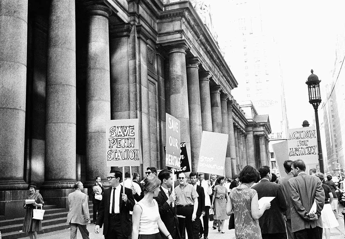 Protestors decried the destruction of New York's Penn Station in the mid-1960s