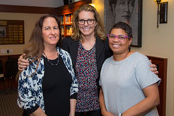 2017 Worth Bingham Prize winners Carol Marbin Miller, left, and Audra D.S. Burch, with Clara Bingham