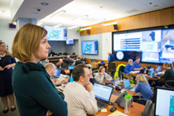 Participants in Nieman’s “Covering Nuclear Issues” workshop visit the Massachusetts Emergency Management Agency