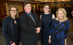 Members of the Bingham family with the 2016 Bingham Prize winners. From left, Clara Bingham, Michael J. Berens, Patricia Callahan and Joan Bingham