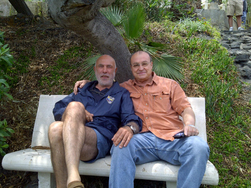 Zvi Dor-Ner and José A. Martínez Soler at Soler's villa in Almeria, Spain