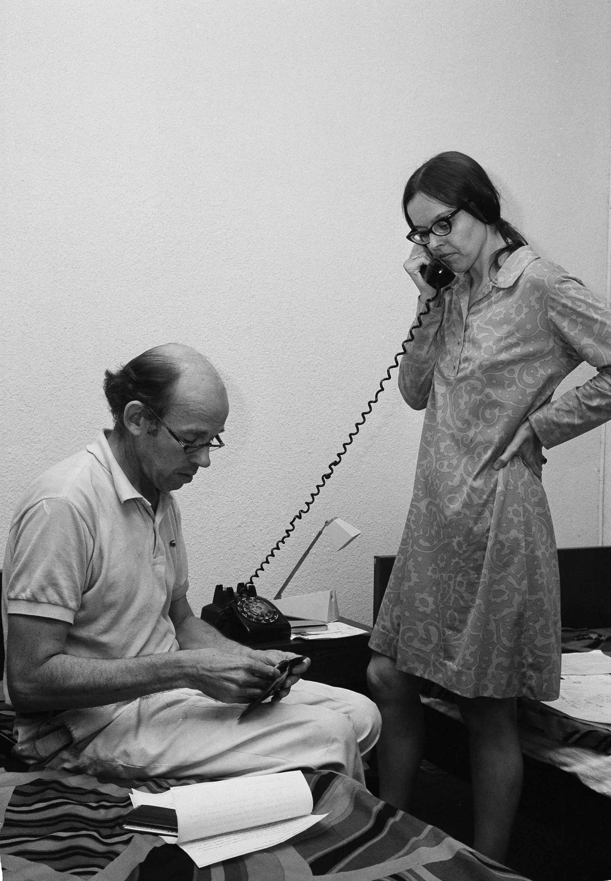 Richard B. Dudman of the St. Louis Post-Dispatch and Elizabeth Pond of the Christian Science Monitor pictured in Saigon after their release by the Viet Cong in Cambodia, June 16, 1970