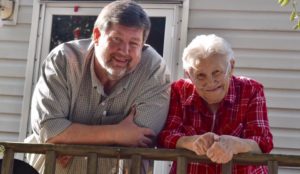 Tomlinson with his mother, Virginia, who died in January 2018