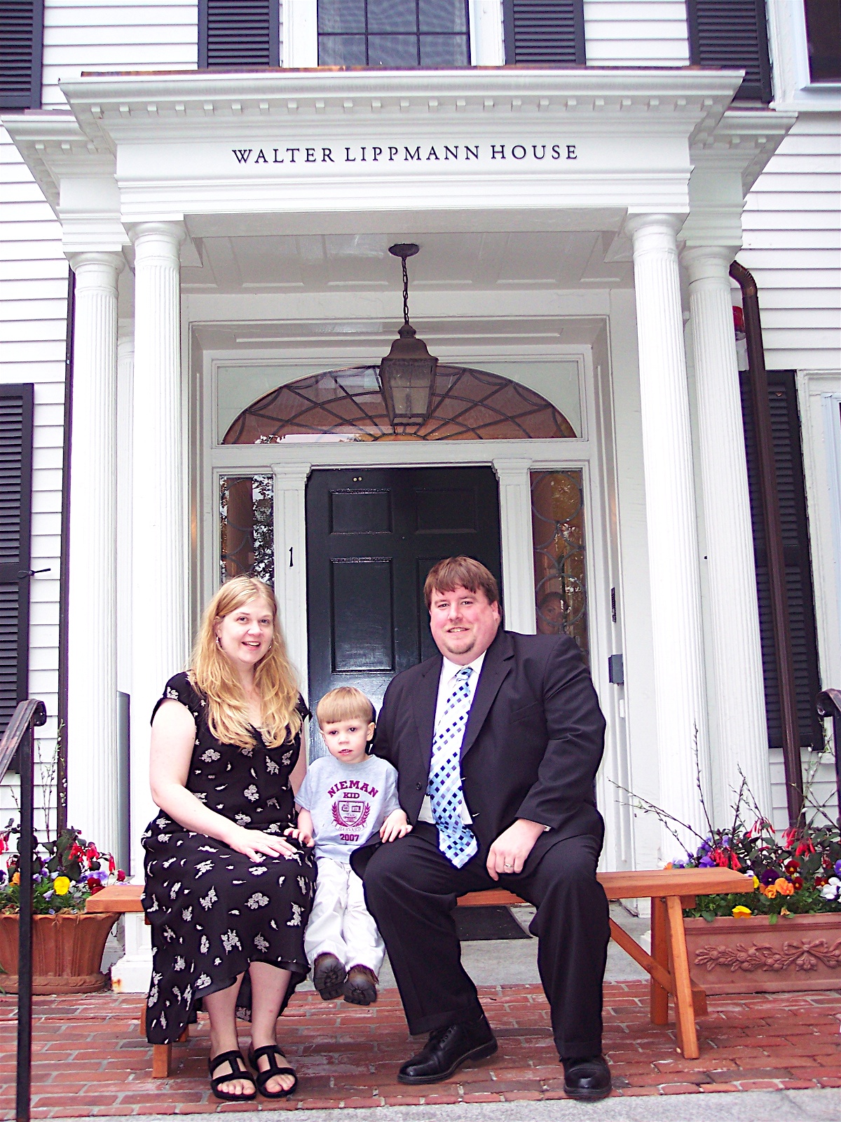 Chris Cousins with his wife, Jennifer, and son, Caleb, during his 2007 Nieman year