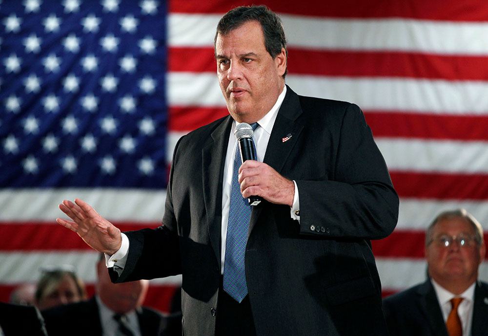 Then-New Jersey governor Chris Christie, shown here addressing a gathering at a public forum in New Providence, N.J. in October 2016, supported state legislation that would eliminate a requirement that local governments publish public notices in newspapers and instead allow them to post the notices on their own websites. The legislation was withdrawn from consideration