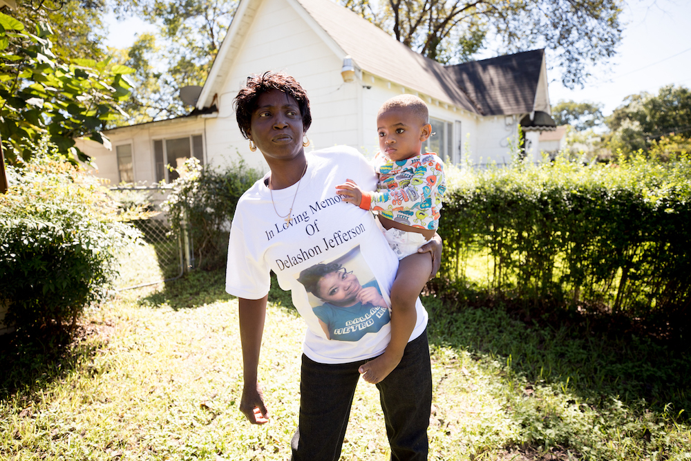 Sharon Jefferson holds her grandson, Rayray Rainey, whose mother Delashon Jefferson was murdered by her boyfriend. HuffPost’s Melissa Jeltsen wrote
about Delashon and other black women who were murdered by intimate partners