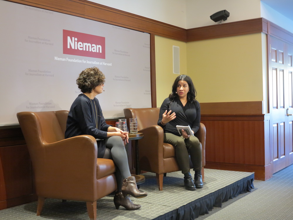 Tanzina Vega in conversation with 2020 Nieman Fellow Ana Campoy.