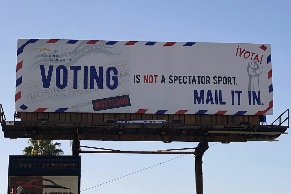 Mail in voting billboard