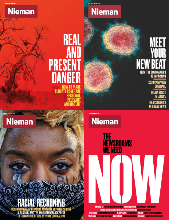 Nieman Reports covers from 2020