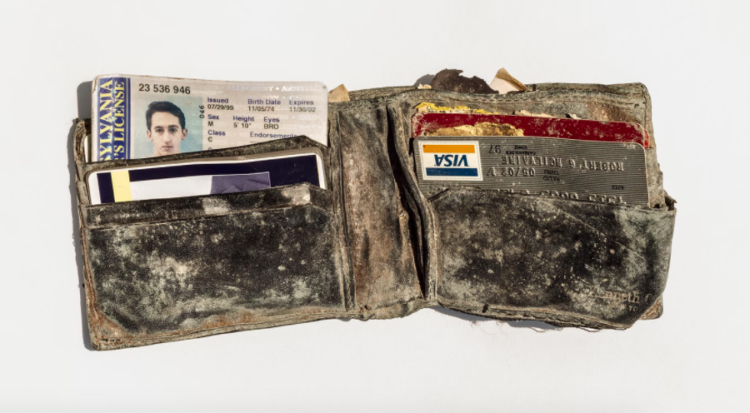 Bobby McIlvaine's wallet, recovered from the World Trade Center after 9/11
