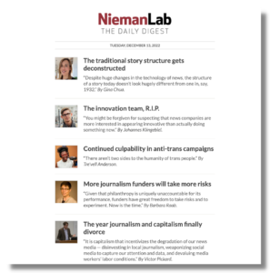 Nieman Lab's Daily Digest newsletter, Dec. 13, 2022