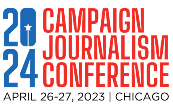 Logo for the 2024 Campaign Journalism Conference sponsored by The University of Chicago Institute of Politics and the Nieman Foundation for Journalism